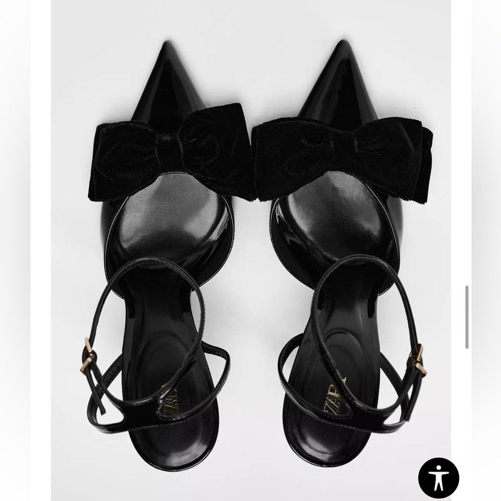 Zara Black Heels with Elegant Bow